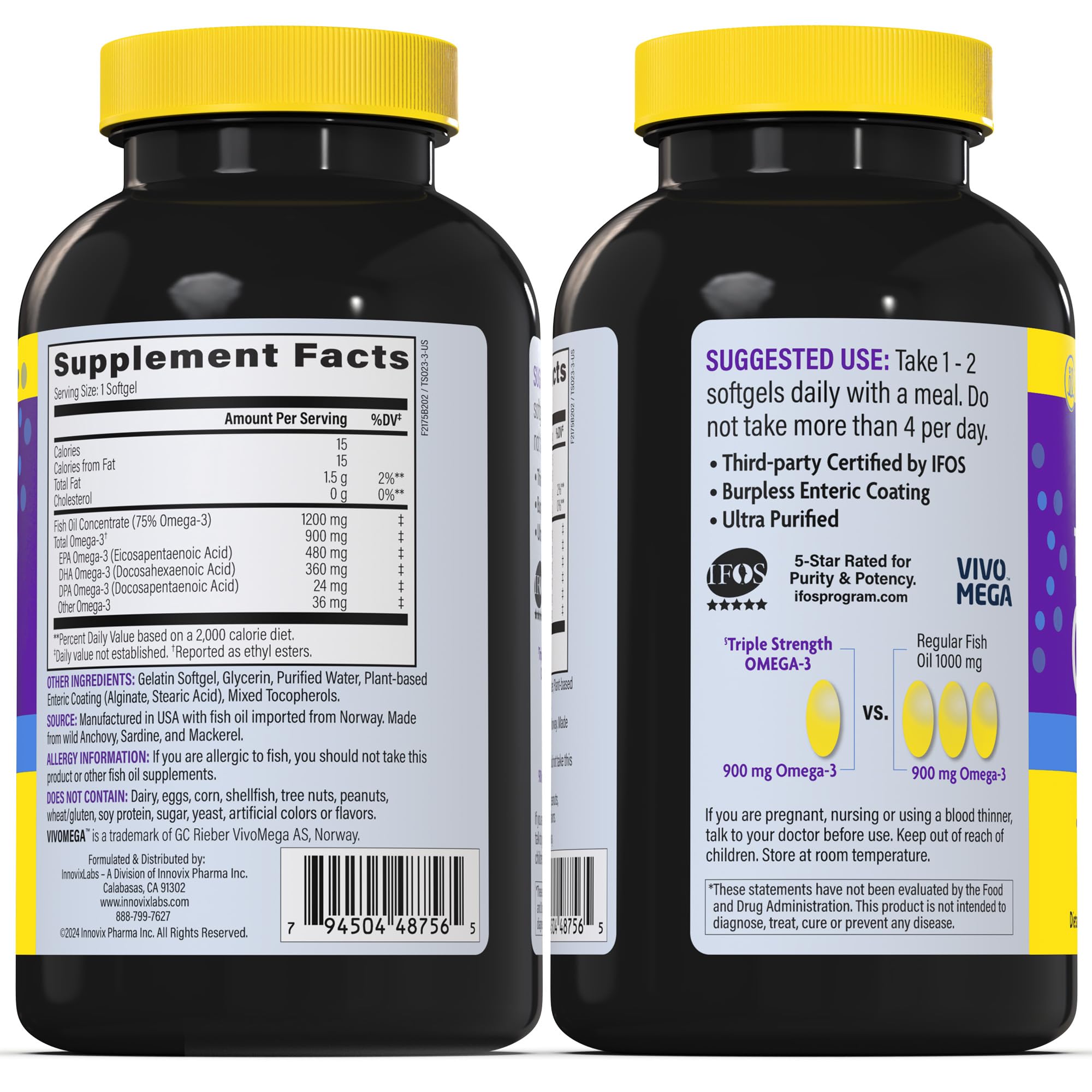 Sustainably sourced wild-caught omega-3 fish oil
