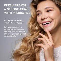 Label highlighting fluoride-free and SLS-free formula