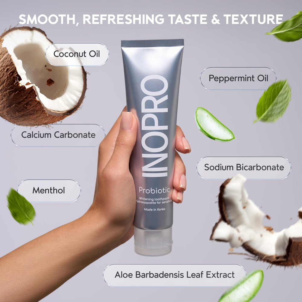 Graphic illustration of probiotics in toothpaste for oral microbiome support