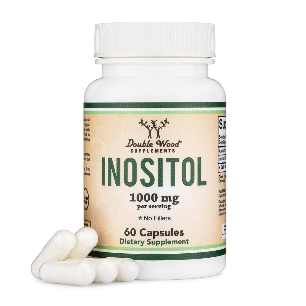 Double Wood Inositol capsules bottle on white background