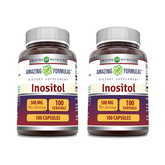 Bottle of Amazing Formulas Inositol 500 Mg capsules
