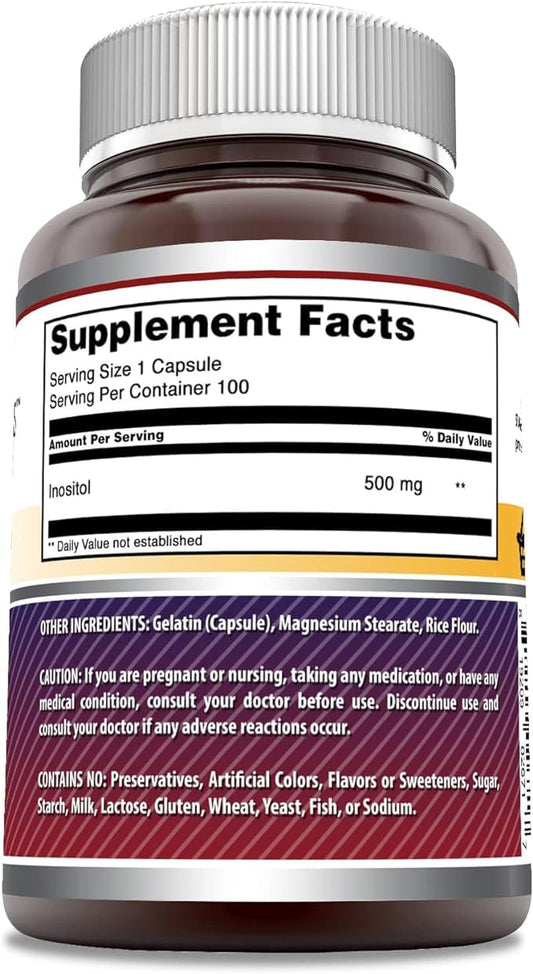 Inositol 500 Mg capsules close-up