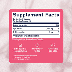 Close-up of inositol capsules