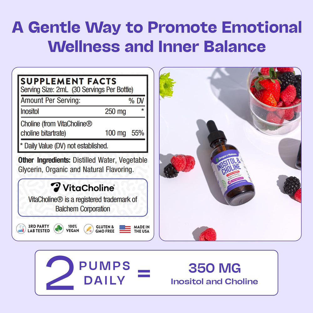 Prenatal wellness concept featuring Inositol & Choline drops