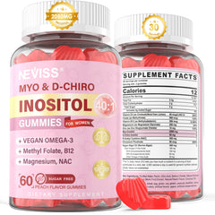 Front view of Myo-Inositol & D-Chiro Inositol Gummies bottle