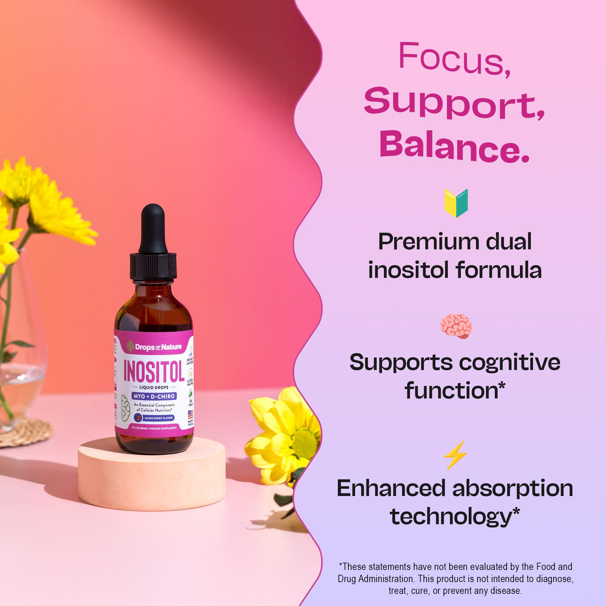 Ingredients panel for Inositol supplement