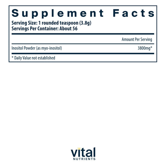 Serving scoop showing 3,800 mg of myo-inositol per serving