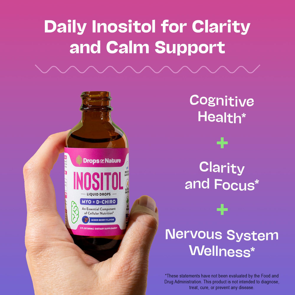 Dropper bottle dispensing mixed berry Inositol liquid