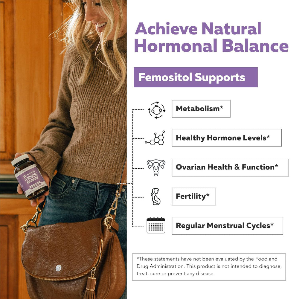 Illustration of hormonal balance and ovarian health support from inositol