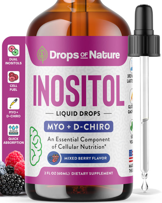 Bottle of Inositol supplement with berry flavor