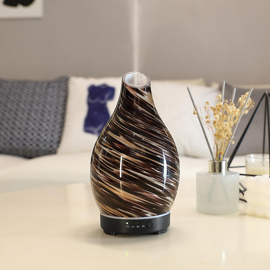 Front view of INRORANS Aromatherapy Diffuser Vase in art glass design