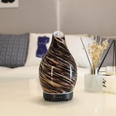 Front view of INRORANS Aromatherapy Diffuser Vase in art glass design