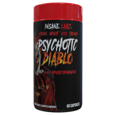 Bottle of Insane Labz Psychotic Diablo thermogenic fat burner with 60 servings.