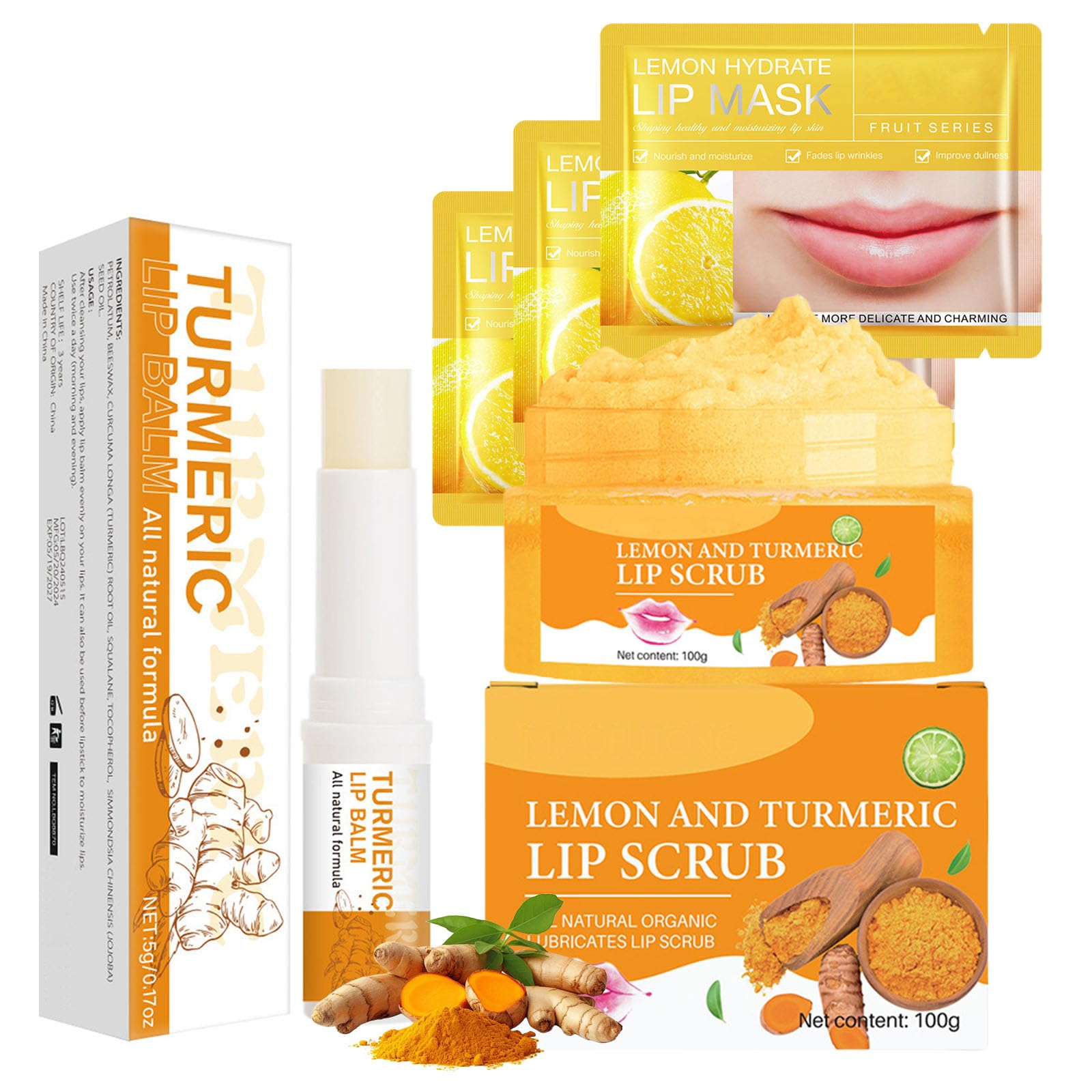 INSEEK turmeric lip scrub jar close-up for smoother lips