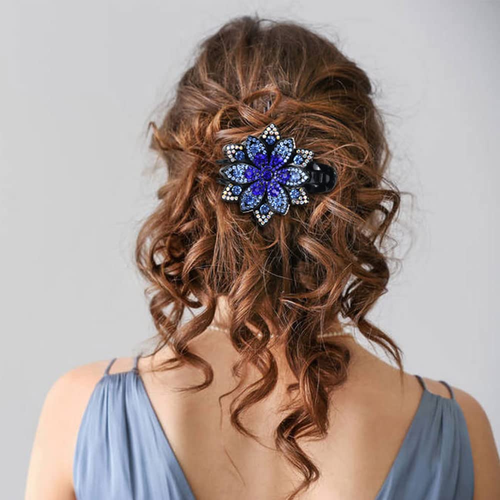 inSowni glitter flower hair clip in champagne for wedding attire