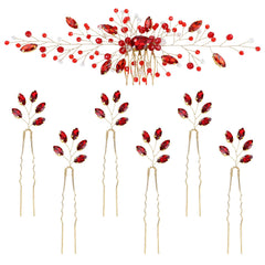 inSowni vintage red crystal hair side comb adds subtle bridal sparkle to updos