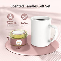 Two candles shown with burn time 25-30 hours in tins