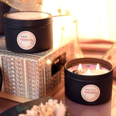Candles with energy stones suitable for spiritual rituals