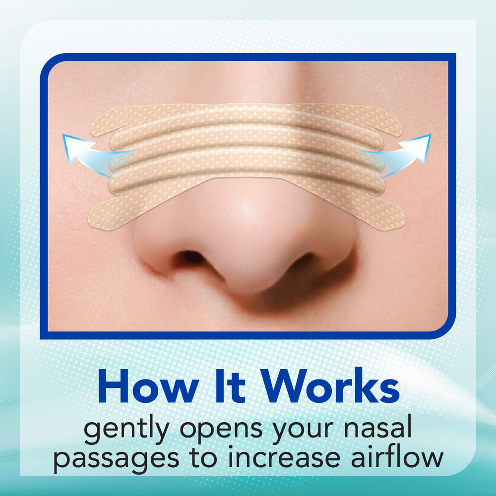 Instaclear nasal strip during exercise shows daytime use for clearer airflow.