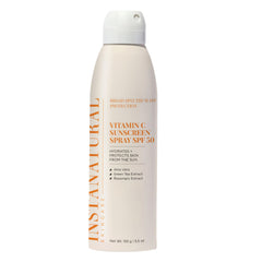 Instanatural Vitamin C SPF50 spray bottle for easy full-body protection.