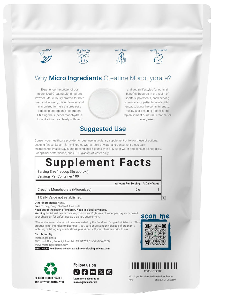 Scoop of Instant Creatine Monohydrate Powder with 5g serving