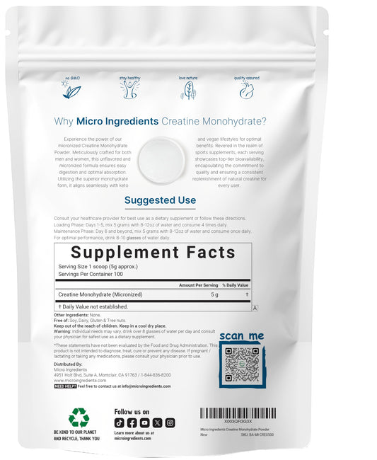 Scoop of Instant Creatine Monohydrate Powder with 5g serving