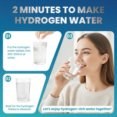 Hydrogen tablets dissolving instantly in water
