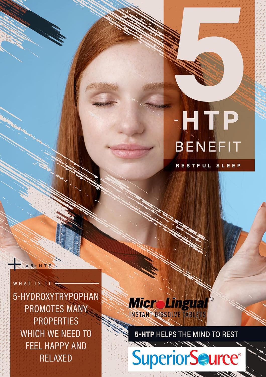 Close-up of Instant Dissolve 5-HTP tablets