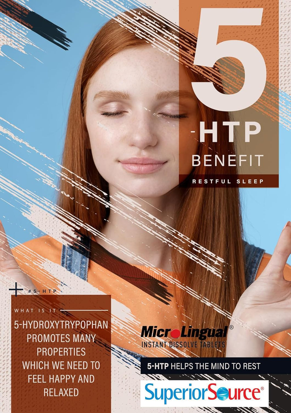 Close-up of Instant Dissolve 5-HTP tablets
