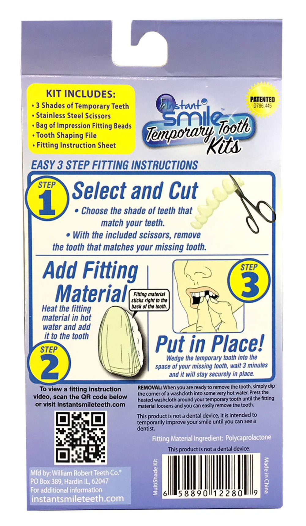 Temporary replacement for a missing upper or lower tooth