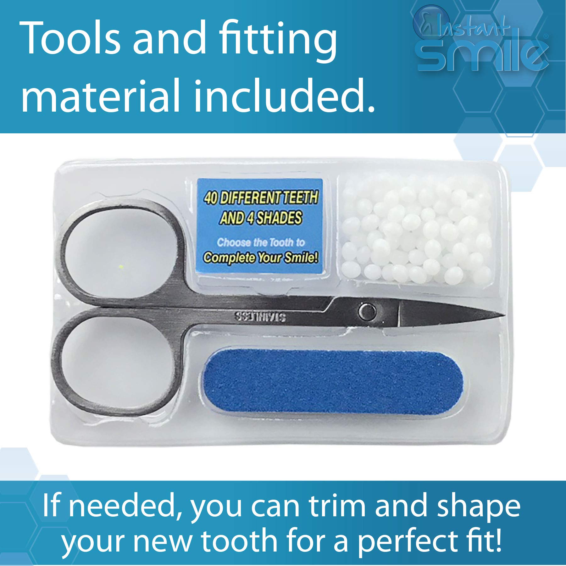 Safe cosmetic-grade material used in Instant Smile kit