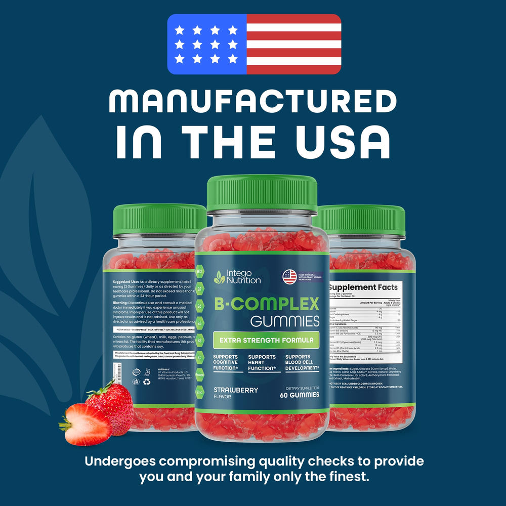 Strawberry flavor branding for INTEGO Vitamin B Complex Gummies
