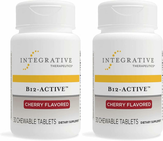 Bottle label for Integrative Therapeutics B-12 Active Cherry chewables