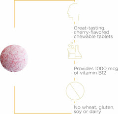 Vegan vitamin B12 chewables in bottle