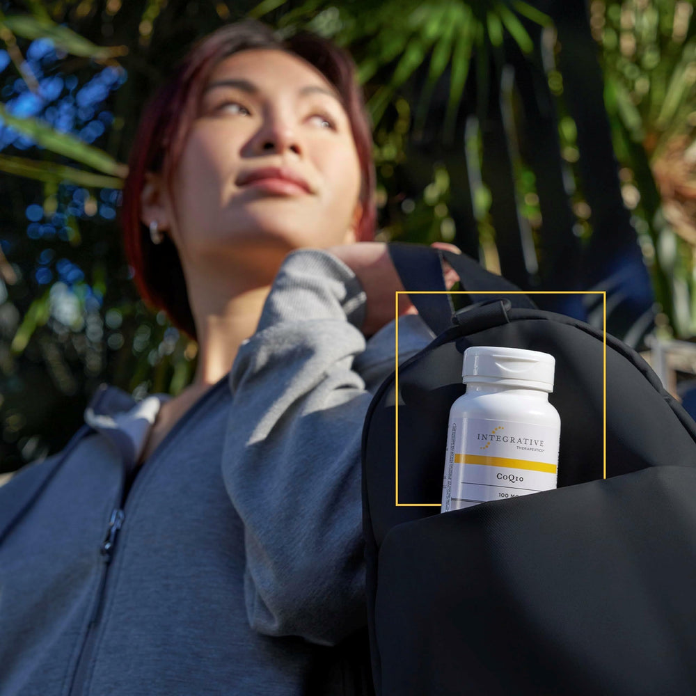 Integrative Therapeutics CoQ10 packaging front view for heart and brain support.