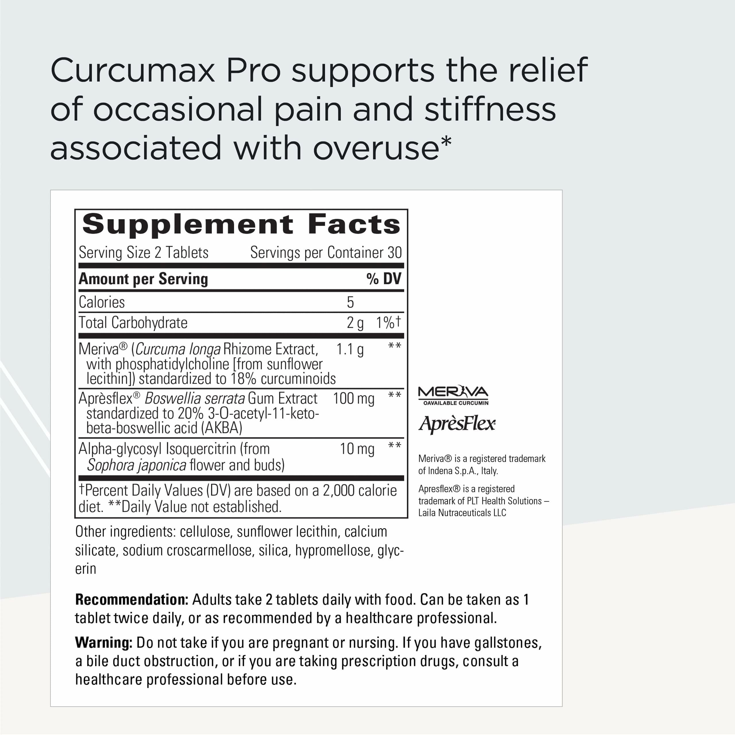Curcumax Pro pills close-up highlighting Meriva Curcumin extract for movement support