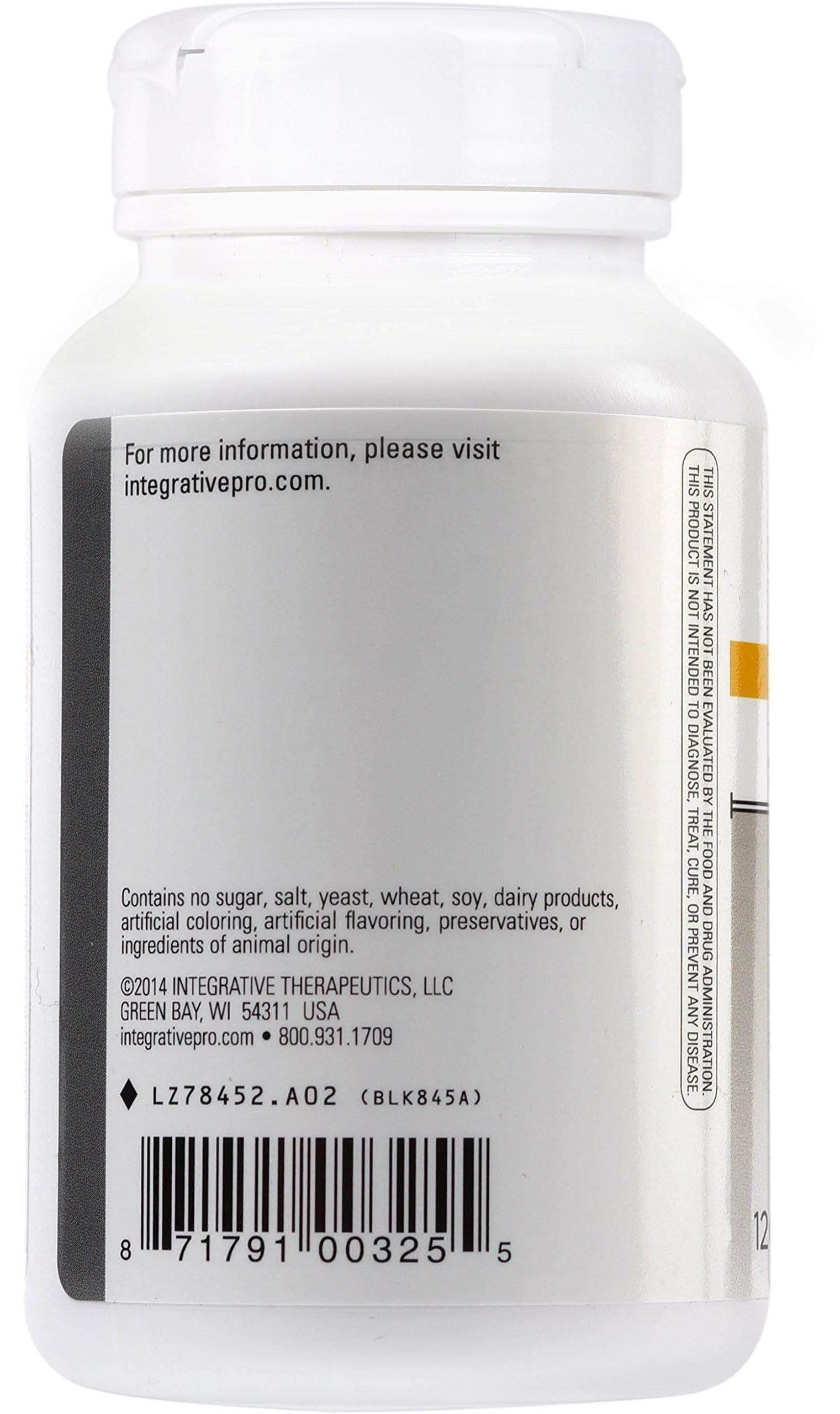 Integrative Therapeutics Fiber Formula – dairy-free and vegan label