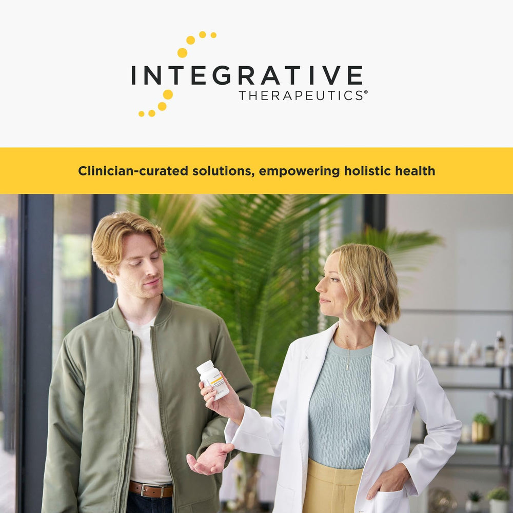Integrative Therapeutics bottle on a breakfast table showing easy integration into routine