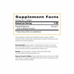Integrative Therapeutics Phosphatidylserine sunflower oil ingredient highlights soy-free formulation