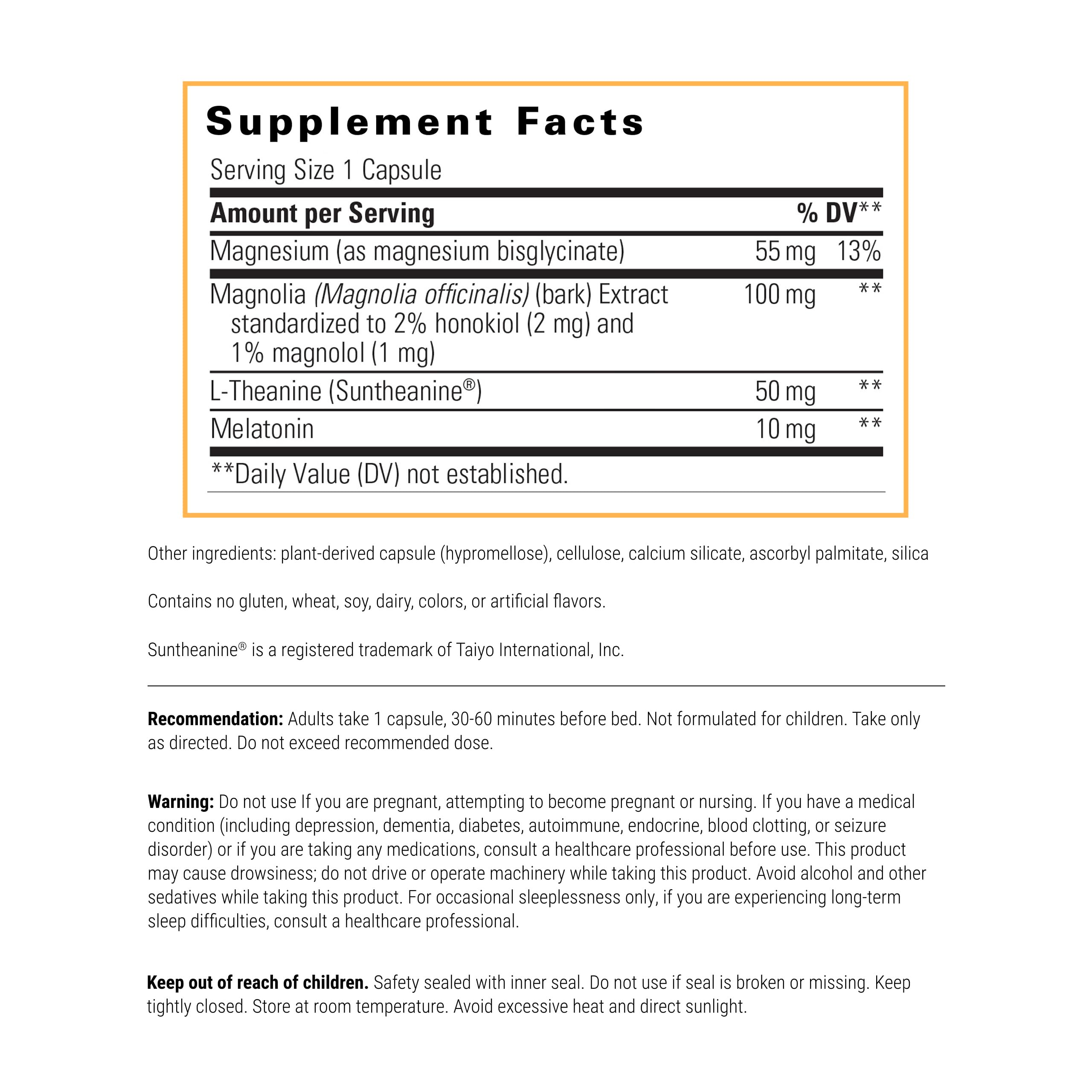 Close-up of ProThrivers Wellness Sleep label showing ingredients