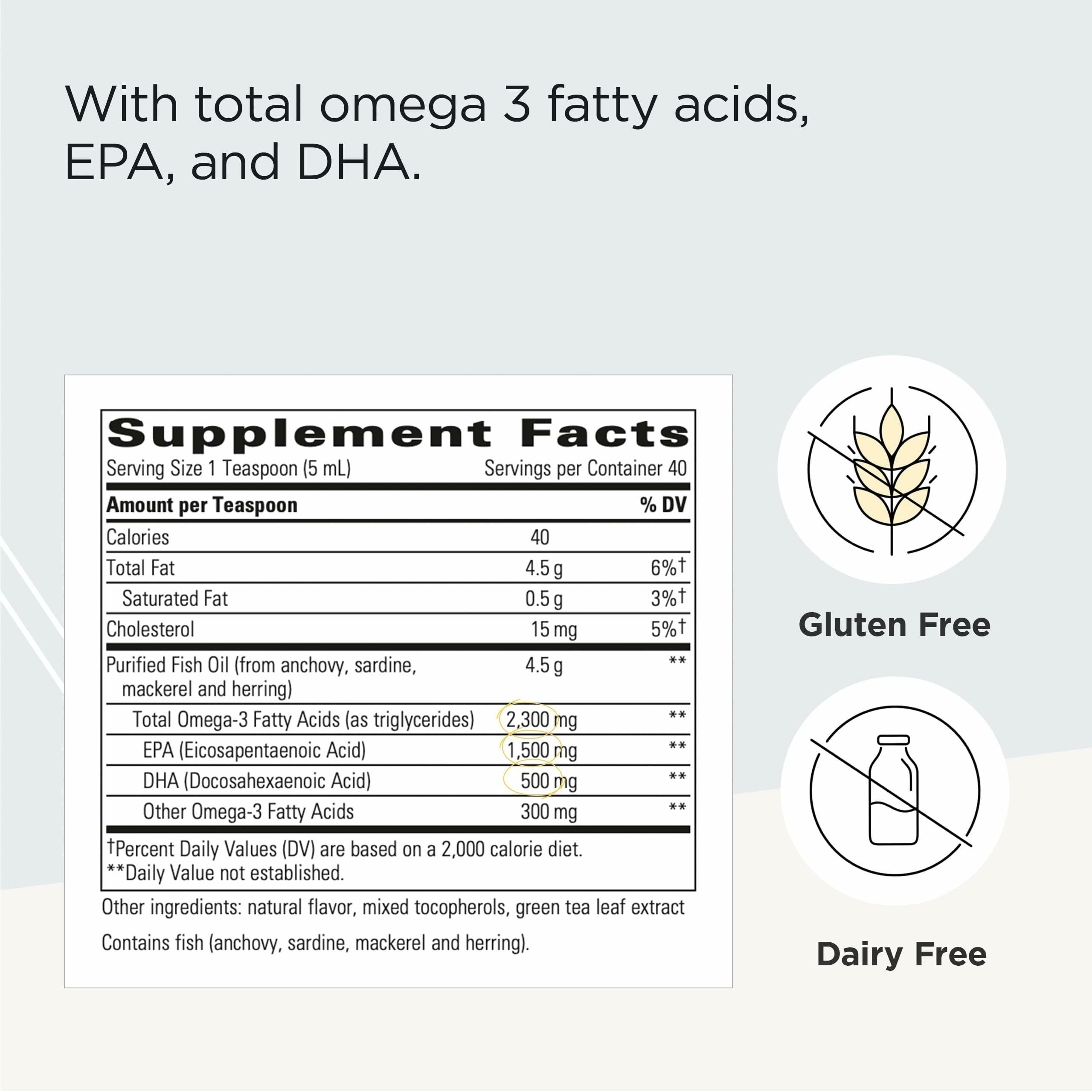 Lemon flavored Pure Omega Liquid packaging