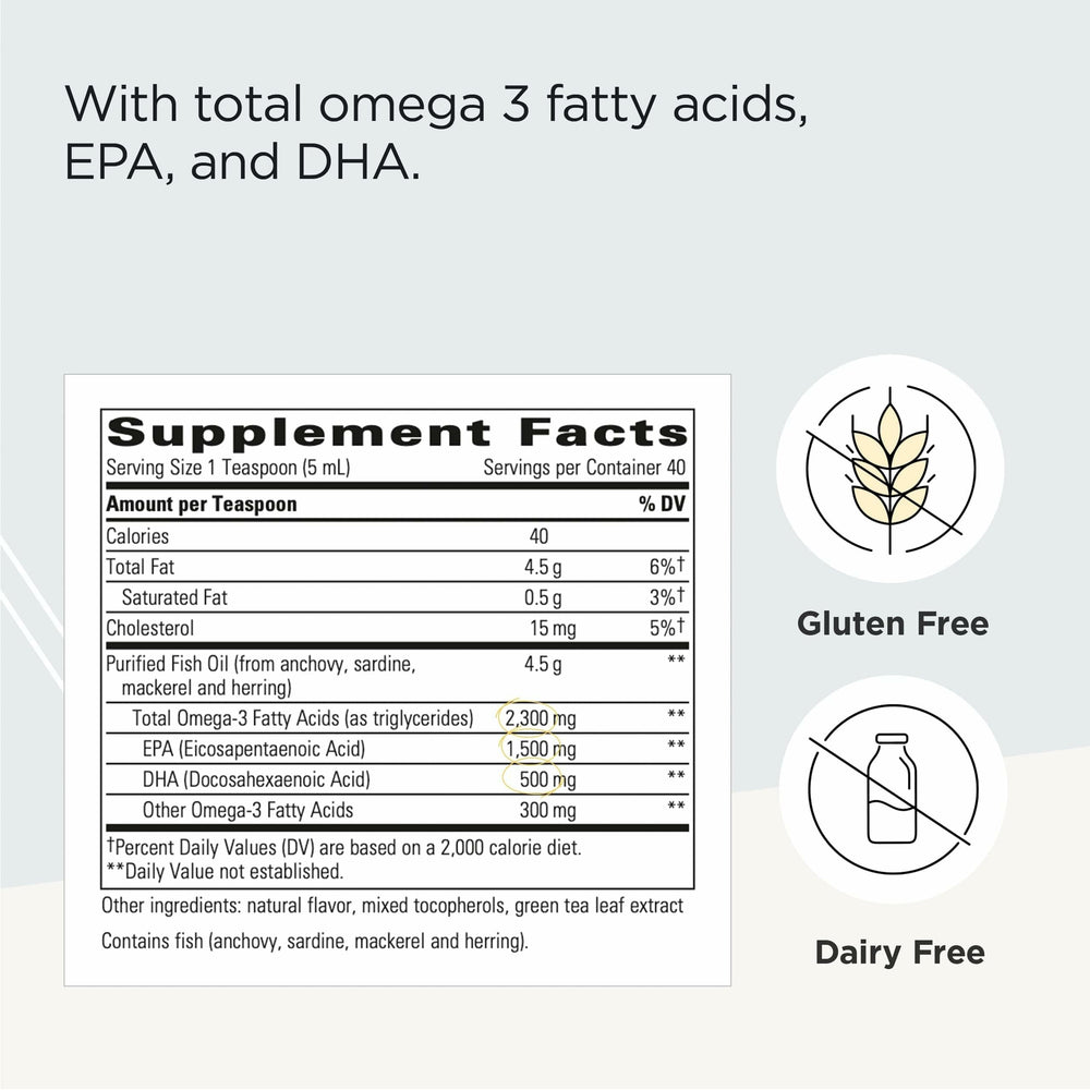 Lemon flavored Pure Omega Liquid packaging