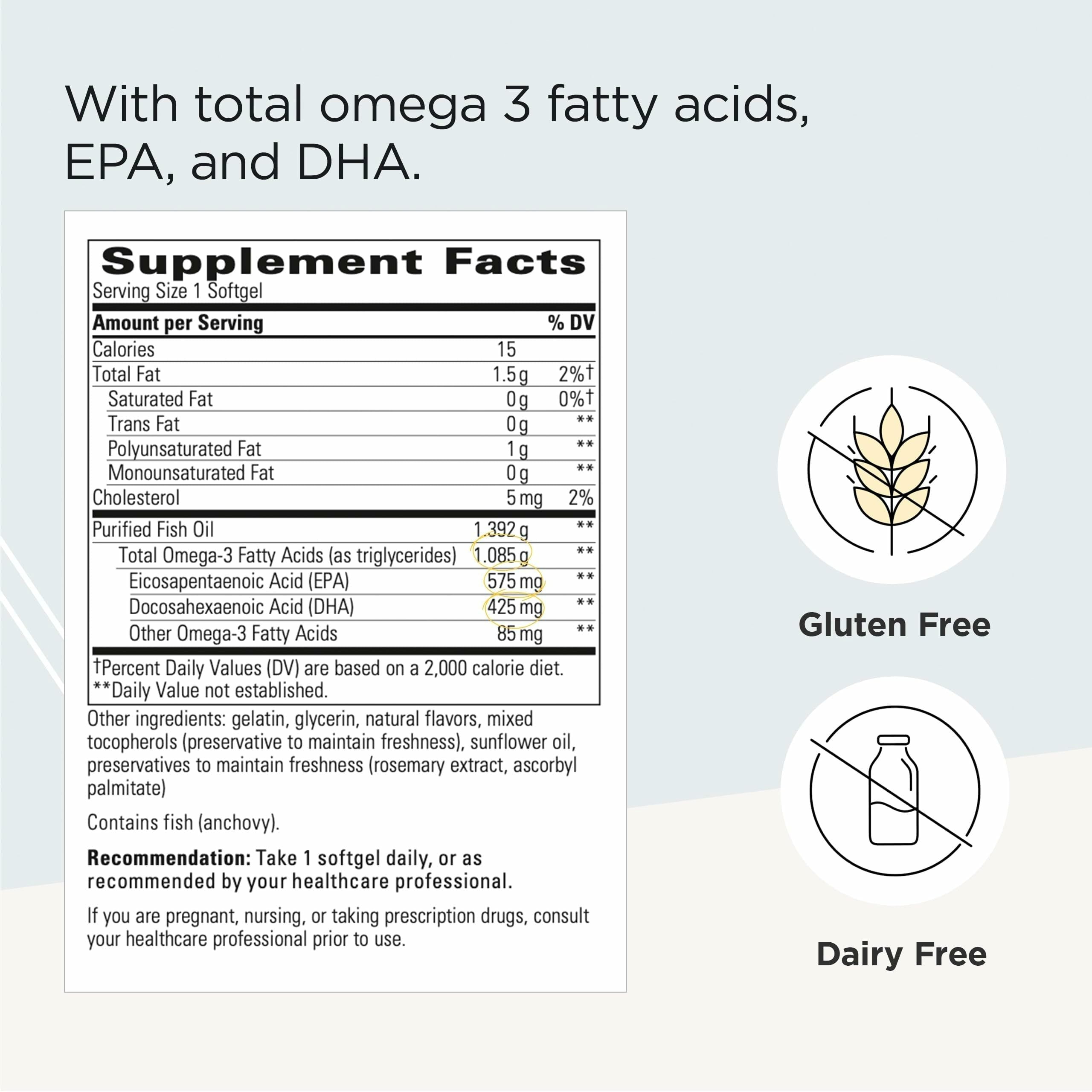 Pure Omega Ultra HP soft gels for convenient daily use by adults.