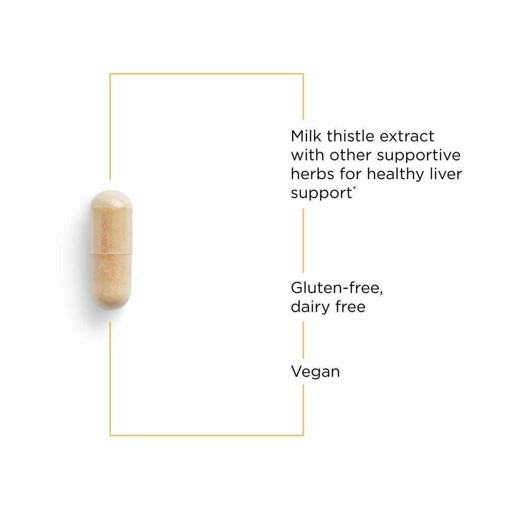 Label close-up showing 55% silymarin content on Super Milk Thistle X.