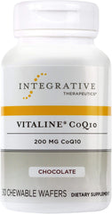 Integrative Therapeutics Vitaline CoQ10 200 mg chocolate-flavored chewable tablets bottle