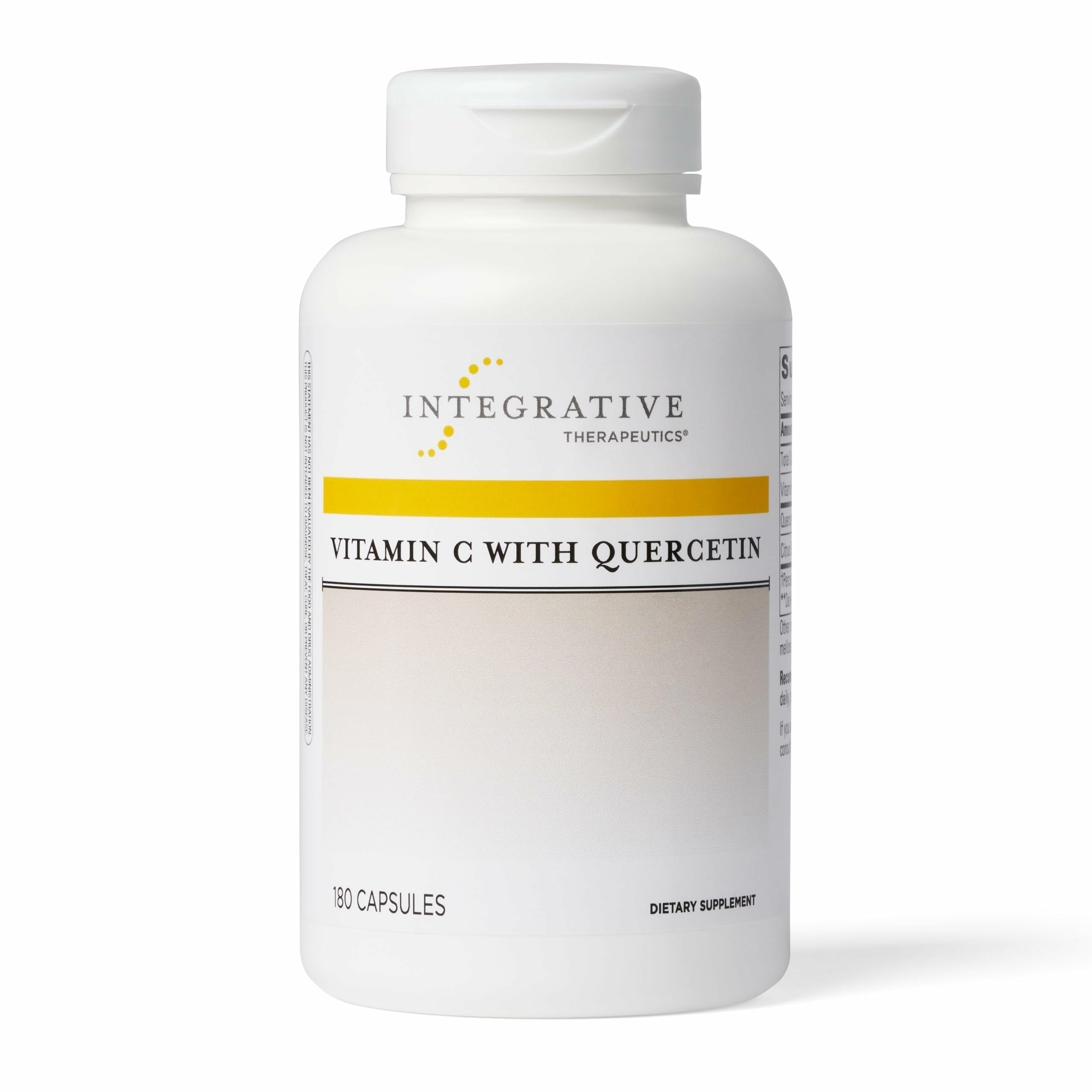 Integrative Therapeutics Vitamin C with Quercetin bottle front for immune support.