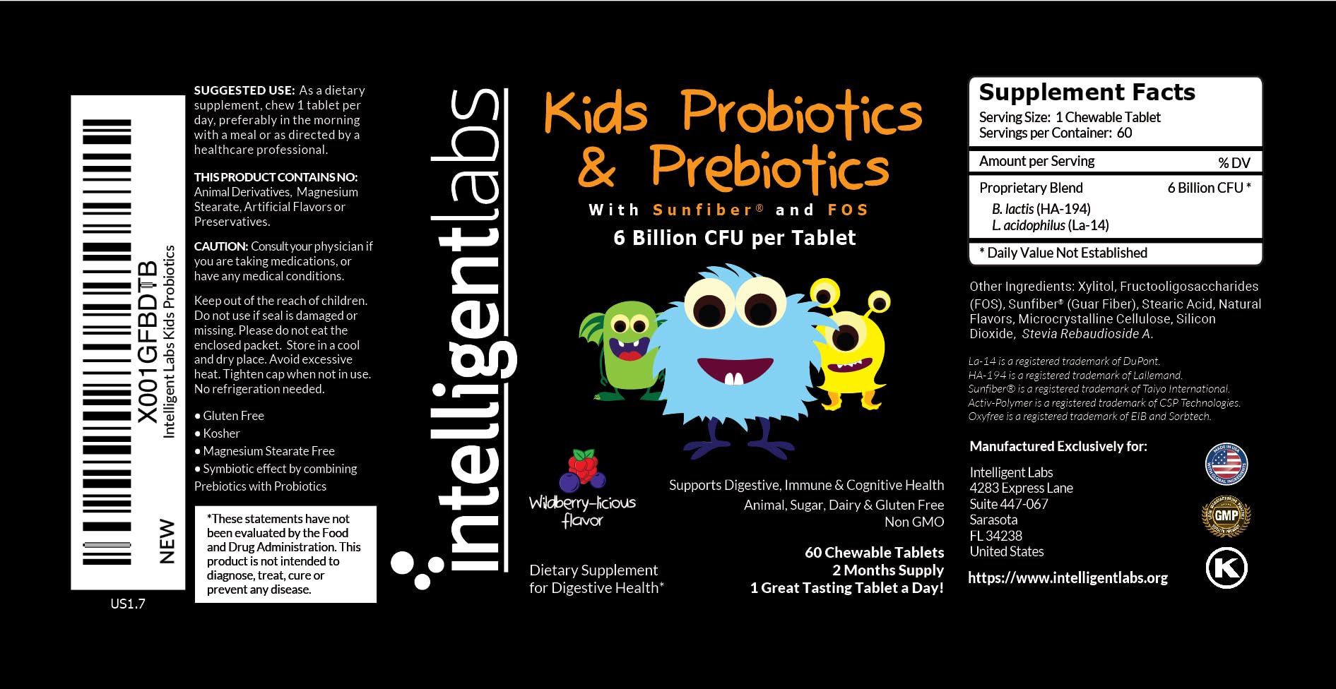 Close-up of chewable probiotic tablet for children