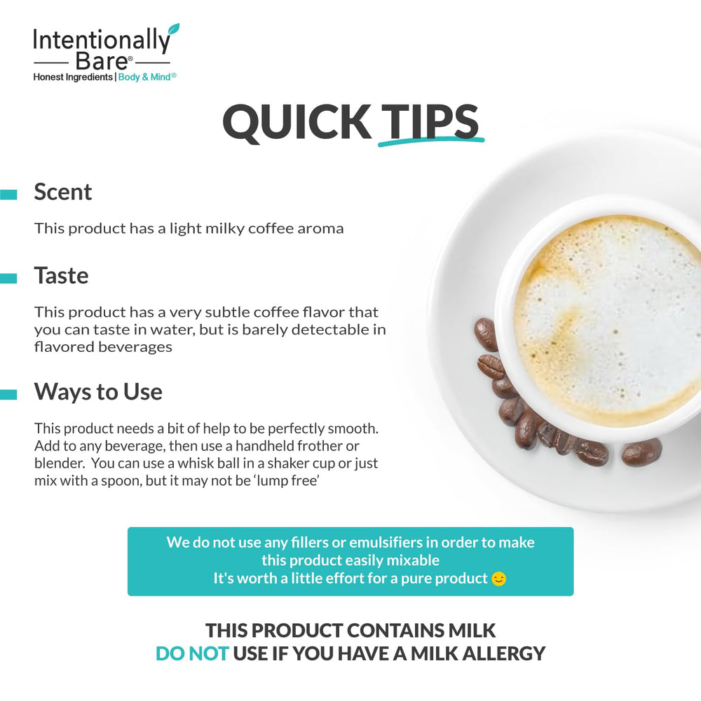 Ready-to-drink coffee preparation showing the powder dissolving