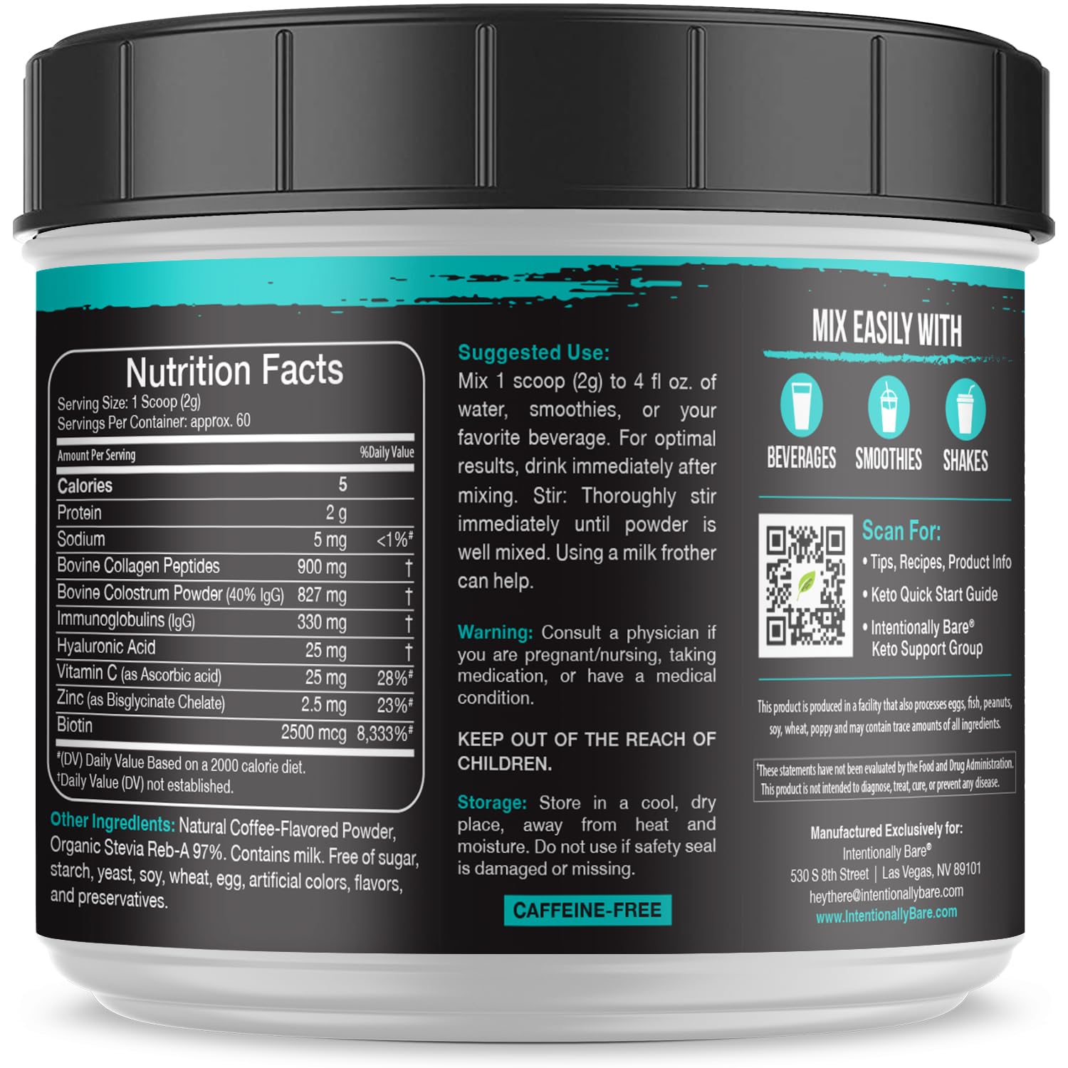 Texture close-up of smooth, well-mixed collagen powder
