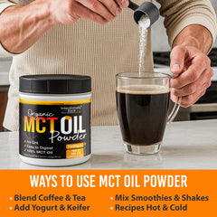 Intentionally Bare coconut oil based MCT ingredient for dairy-free diets.